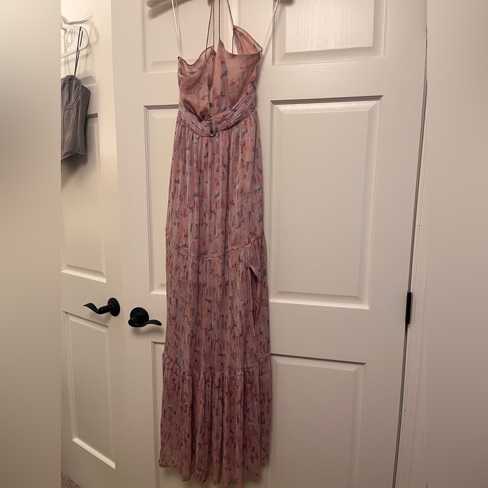 Astr Pink Patterned Maxi Dress
